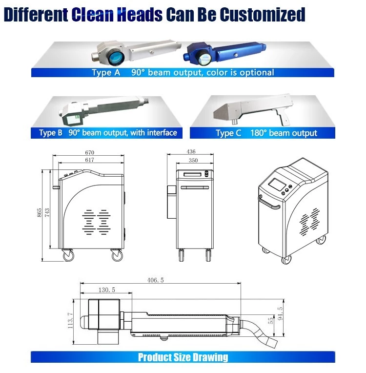 100 w 200 w 300 W 500 w 1000 w Fiber Laser Metalen Reinigingsmachine Roest Removal Machine Goedkope Prijs