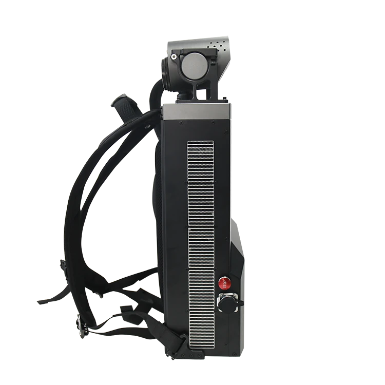 Metal Surfaces Oxide Layer Removal Backpack 100W Laser Cleaning Machine For Electric Tower Viaduct