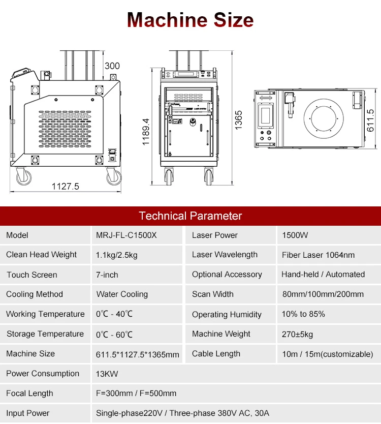 Intro of 1500W Continuous Laser Cleaning Machine60001